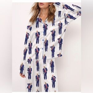 Brand New Sheshow Donald Trump Long Sleeve/Long pants Pajamas Size Medium